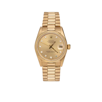 Presidential Rolex Datejust 68278 Fluted Bezel Watch 31mm Diamond Dial