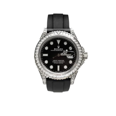 Rolex Yacht-Master 42mm White Gold and Diamond-Set / Black / Oysterflex