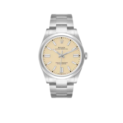 Rolex Oyster Perpetual 41mm Steel Beige Dial Mens Watch 134300