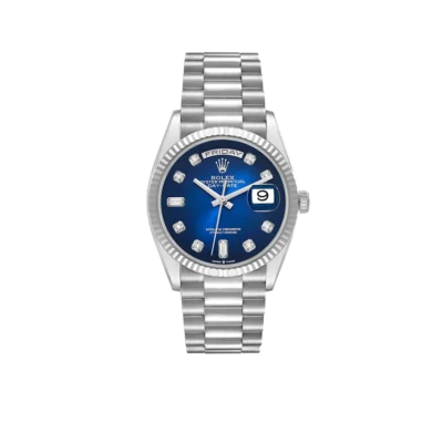Rolex President Day-Date 36mm White Gold Ombre Diamond Dial Mens Watch 128239