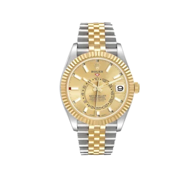 Rolex Sky Dweller 42mm Steel Yellow Gold Dial Mens Watch 326933