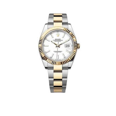 Rolex Datejust 41mm White Dial, Yellow Roleso 126333-0015