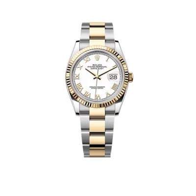 Rolex Datejust 36 mm White Dial, Yellow Rolesor 126233-0030