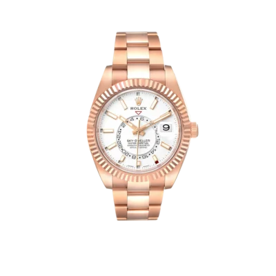 Rolex Sky-Dweller 42mm  Rose Gold White Dial Mens Watch 326935