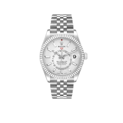Rolex Sky-Dweller 42mm  Silver Dial Steel White Gold Mens Watch 326934