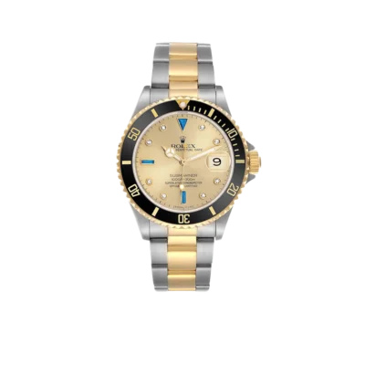 Rolex Submariner Steel Yellow Gold 40mmDiamond Serti Mens Watch 16613