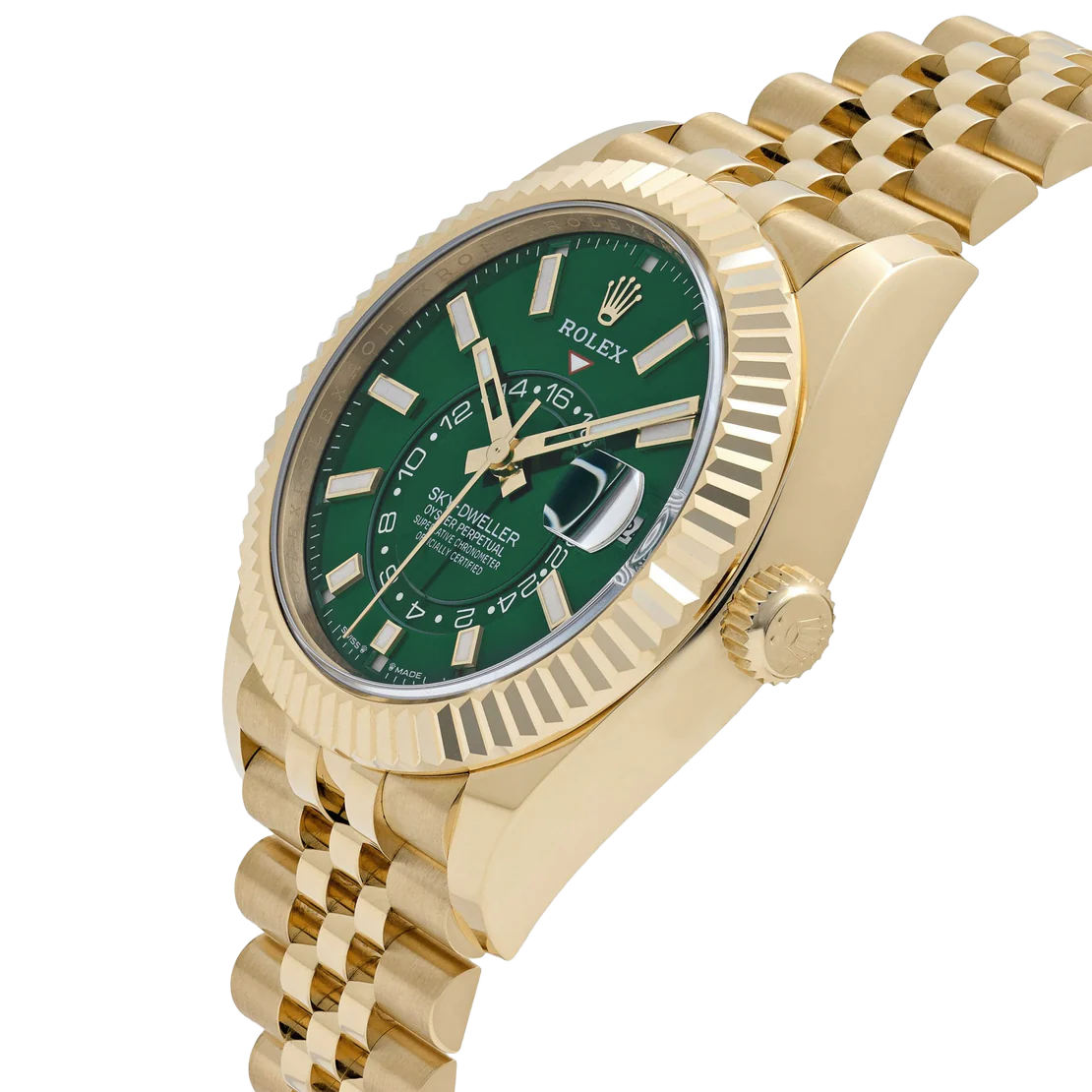 Rolex Sky-Dweller 42mm Yellow Gold Bright Green Dial Jubilee 336938 (2025) - Image 5