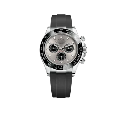 Rolex Daytona 40mm 116519 White Gold Steel Index Black Oysterflex Rubber Strap
