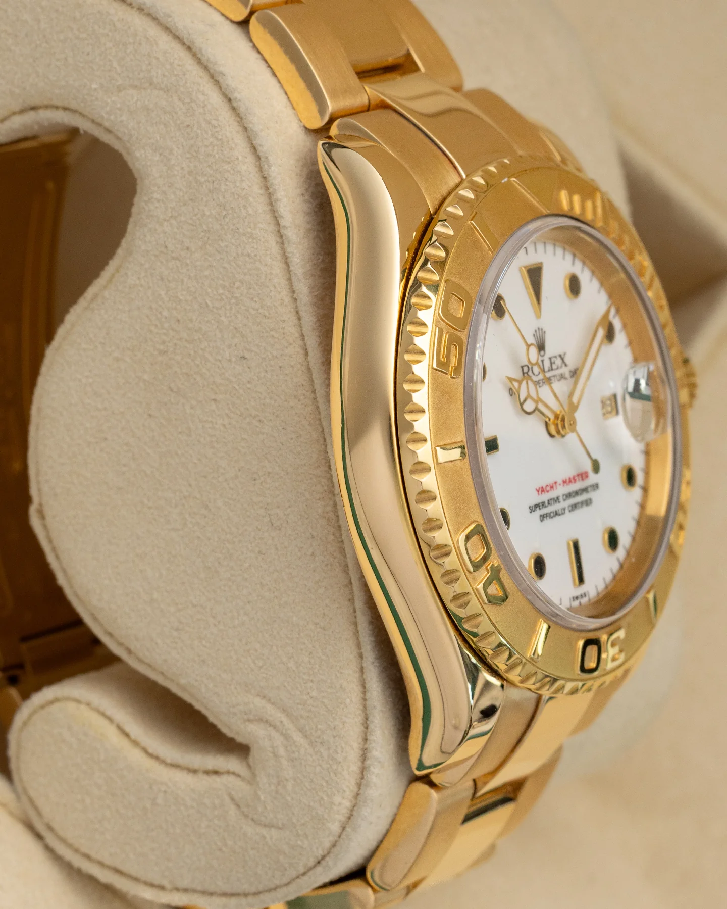 Rolex Yachtmaster 40mm Yellow Gold White Dial Mens Watch 16628 - Image 4