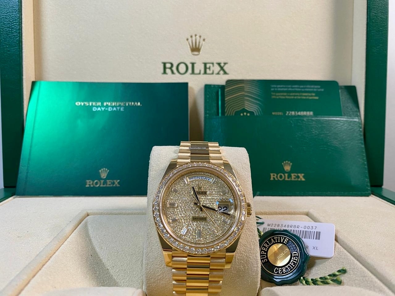 Rolex Day-Date 40 228348RBR Yellow Gold Diamond Dial Diamond Bezel - Image 8