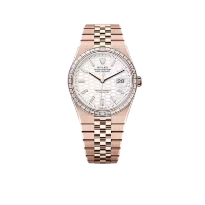 Rolex Land-Dweller Oyster 40mm Everosegold & Diamonds Intense White Honeycomb Motif Dial  127385TBR-0003