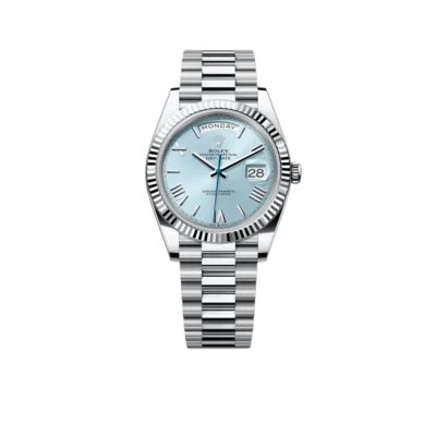 Rolex President Day-Date 40mm Ice Blue Dial Platinum Mens Watch 228236