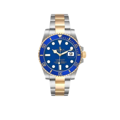 Rolex Submariner 40mm Steel Yellow Gold Blue Dial Bezel Mens Watch 116613