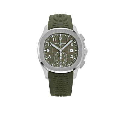 Patek Philippe Aquanaut 42mm 5968G-010 Chronograph White Gold Khaki Green Dial