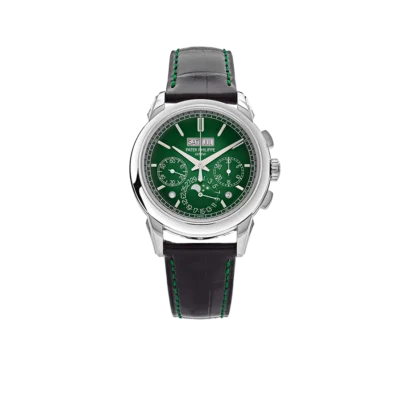 Patek Philippe Grand Complications 41mm 5270P-014 Perpetual Calendar Chronograph Platinum Green Dial