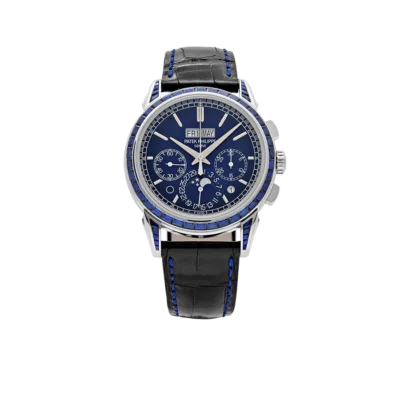 Patek Philippe Grand Complications 41mm 5271/11P-010 Perpetual Calendar Chronograph Platinum Baguette Sapphires