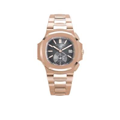 Patek Philippe Nautilus 40mm 5980/1R-001 Chronograph Date Rose Gold Black Dial