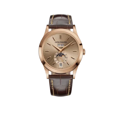 Patek Philippe Complications 38mm 5396R-016 Annual Calendar Moon Phases Rose Gold Sand Beige Dial