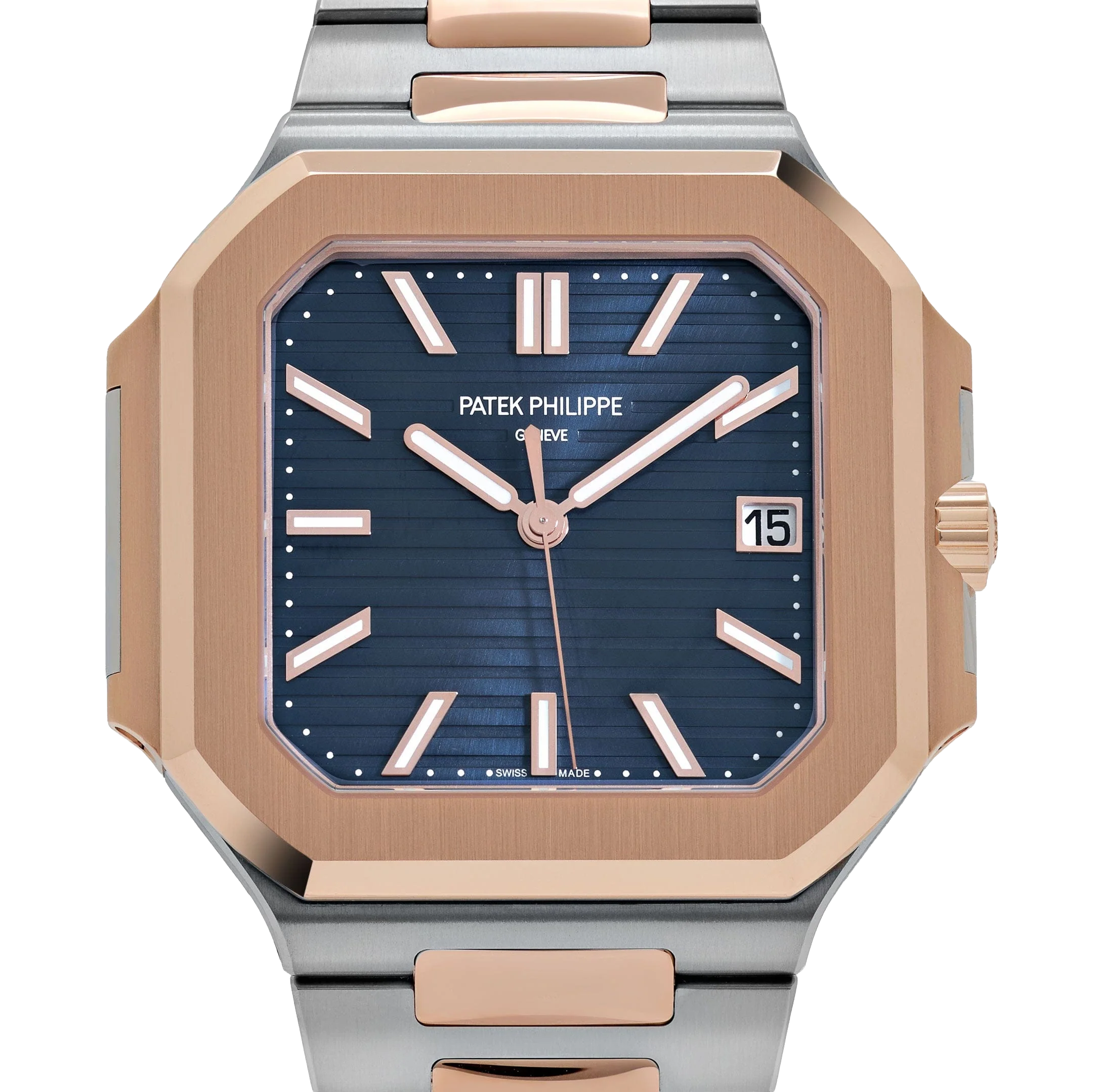 Patek Philippe Cubitus 45mm 5821/1AR-001 Stainless Steel Rose Gold Blue Dial - Image 3