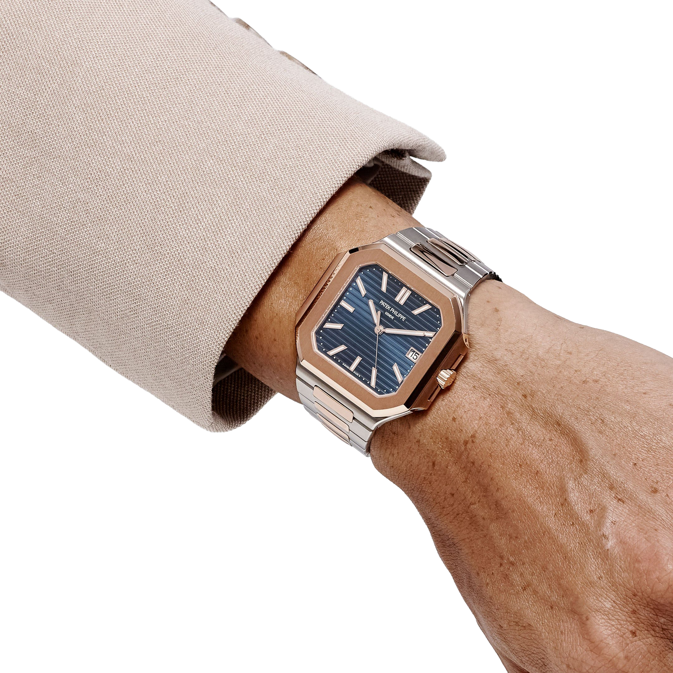 Patek Philippe Cubitus 45mm 5821/1AR-001 Stainless Steel Rose Gold Blue Dial - Image 2