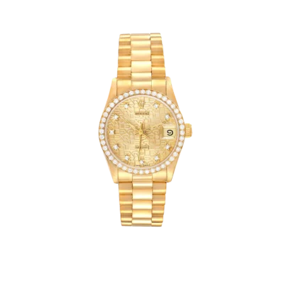 Rolex Lady-Datejust 31mm Midsize Yellow Gold Diamond Watch 68288