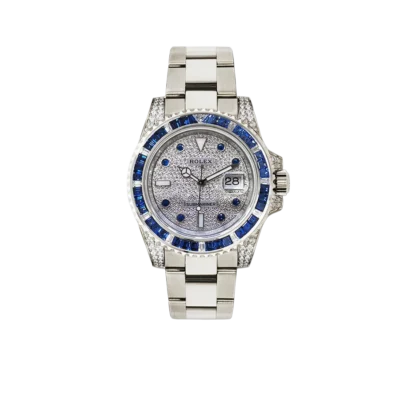 Rolex Submariner Date Watch 40mm - Sapphire And Diamond Bezel - Diamond Paved Dial - 116659SABR