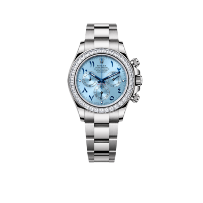 Rolex Daytona 40mm Baguette Diamond Bezel IceBlue Arabic Dial 116576TBR-0005