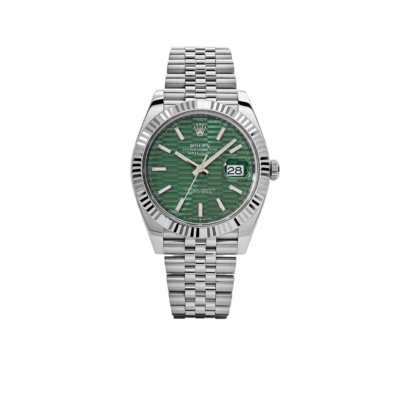 Rolex Datejust 41 126334 Stainless Steel Green Motif Dial Jubilee