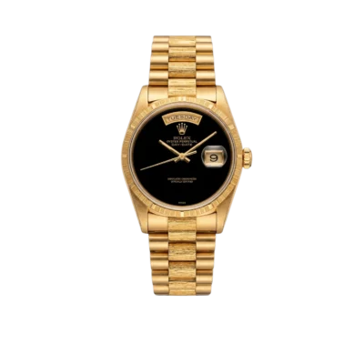 Rolex Day-Date 36mm 18248 18k Yellow Gold Presidential Bracelet Black Onyx Dial