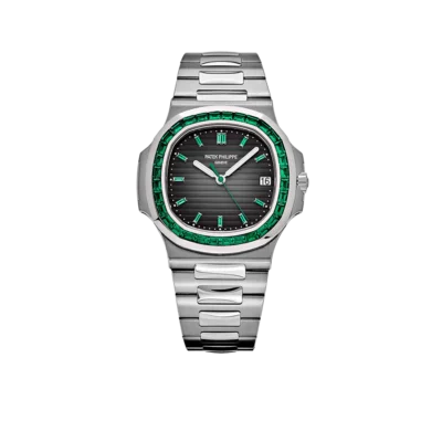 Patek Philippe Nautilus 40mm 5711/113P-001 Platinum Charcoal Gray Dial Emerald Bezel
