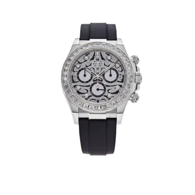 Rolex Cosmograph Daytona Eye of the Tiger 40mm 116589TBR White Gold Baguette Diamond Bezel Tiger Pavé Diamond Dial